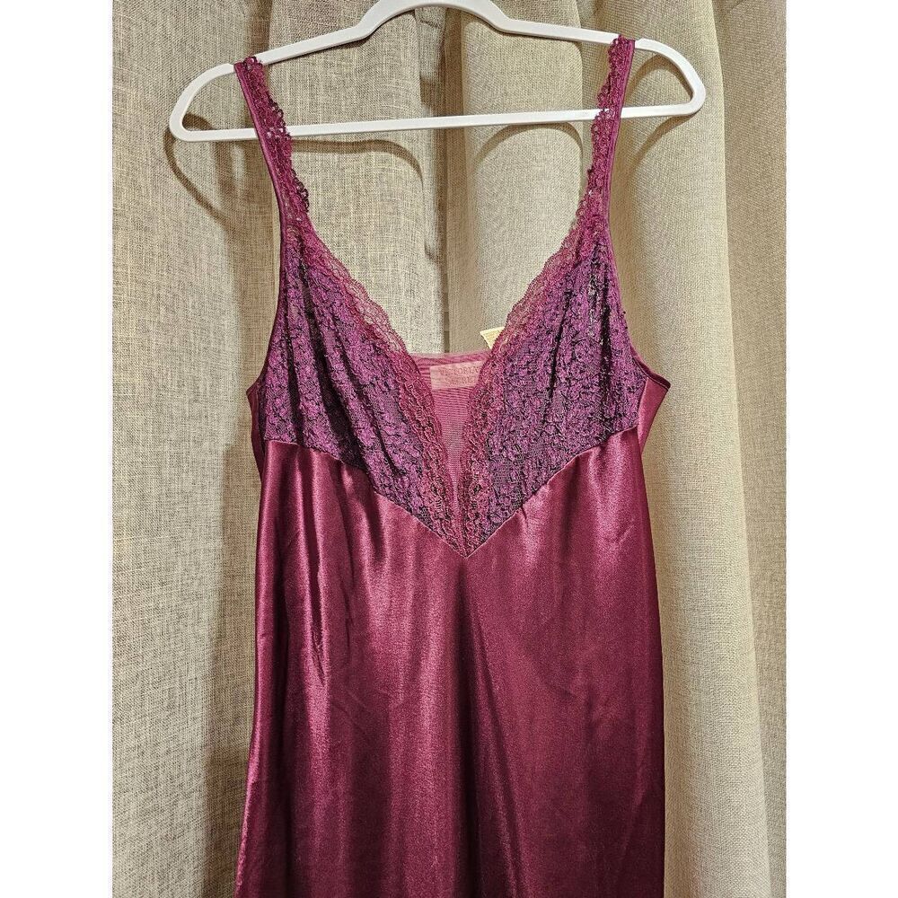 Victoria's Secret Burgundy Lace Satin Chemise